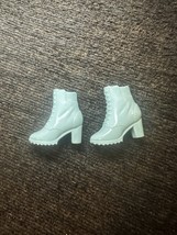 Mattel Barbie Closed Toe Light Blue High Heel Shoes Faux Lace Up Ankle B... - $94.48 MXN