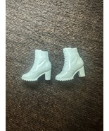 Mattel Barbie Closed Toe Light Blue High Heel Shoes Faux Lace Up Ankle B... - $95.03 MXN