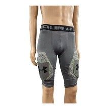 NWT Under Armour Gameday Grey Gray Neon Green Compression Shorts Girdle LARGE - £36.97 GBP