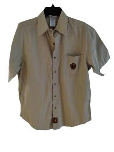 Disney World Button-Up Shirt Men Medium Beige - Vintage Casual Fun Theme... - $9.89