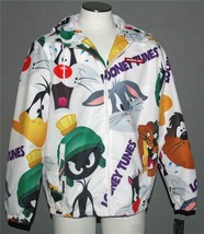 MEMBERS ONLY Looney Tunes Large Characters Mesh Lined Hooded Windbreaker Mn&#39;s L - £74.56 GBP