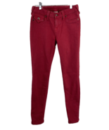 VTG True Religion Serena Women&#39;s Sz 27 Red Slim Jeans Stretch Bling Made... - $28.49