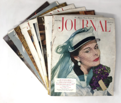 Lot of 8 Vintage Ladies Home Journal Magazines 1951 - 1954 Color Ads - £56.31 GBP