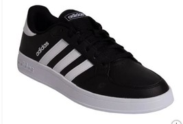 Adidas Mens Shoes Black White Sneakers Court Lace-Up 3-Stripes - $68.99