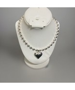 Silver heart chunky bubble chain necklace  - $39.95