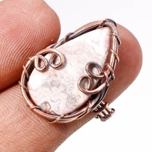 Rosite Jasper Gemstone Handmade Fashion Copper Wire Wrap Ring Jewelry 6&quot; SA 151 - £5.16 GBP