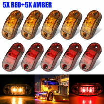 10X 2.5 &quot; Amber &amp; Red Led Side Marker Clearance Lights For Car Truck Tra... - £16.81 GBP
