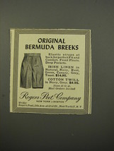 1950 Rogers Peet Bermuda Breeks Shorts Advertisement - £14.56 GBP