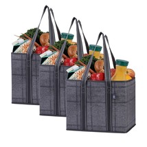 3 Pack Reusable Grocery Bag, Shopping Cart Bag, Storage Box, Heavy Duty,... - $46.99