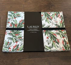 Lauren Ralph Lauren Christmas Red Green Berry Placemats Cotton New Set Of 4 - £27.92 GBP