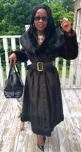 Designer Full Length Mink, Russian Sable Fur Coat Jacket S 0-6 + free mink Belt - £1,582.71 GBP