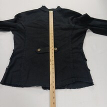 Yilishi Women's Black Cotton Blend Full Button Denim Jacket Size XL Chest 41 image 8