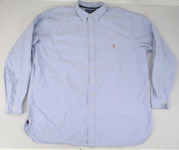 Ralph Lauren Shirt Mens 2XLT Blue Denim Chambray Long Sleeve Cotton Fles... - £22.85 GBP