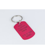 Personalized engraved keychain, Custom Pink Keychain Personalized gift - £20.78 GBP