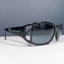 PRADA SPR 01F Black Oval Designer Wrap Sunglasses Made in Italy - £56.29 GBP