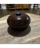 VINTAGE DARK BROWN BAKING CASSEROLE DISH WITH COVER -- STAMPED USA  9.5”... - $37.88 CAD