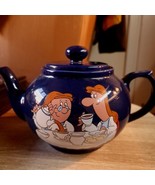 Vintage Cartoon Character Teapot - Navy Blue Ceramic - $13.67