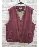 Duluth Trading Co Work Vest Duck Canvas Fleece Sherpa Lined Men Burgundy... - $54.86 CAD