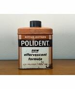Vintage Polident Tin Metal Can Container Block Drug Company Pharmaceutic... - $439.19 MXN