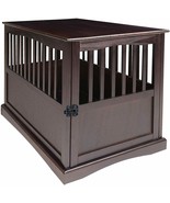 Large Dog Pet Crate End Table Furniture Wood Espresso Family Room New - $238.48