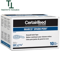 CertainTeed 2 1/16&quot; x 500&#39; Marco Spark-Perf Drywall Paper Tape, Box of 10 Rolls - £72.12 GBP