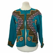 Rafia Vintage 80&#39;s Embroidered Sweater Women&#39;s Size M - £31.58 GBP