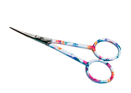 Singer 4 Inch Curved Tip Floral Printed Handle Forged Embroidery Scissors - $183.36 MXN