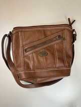 BOC Born Concept Shoulder Bag Purse Brown/Tan Faux Leather Small Tote Bottom - £8.83 GBP