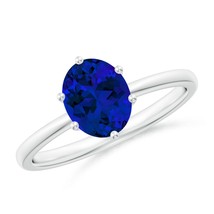 ANGARA Lab-Grown Ct 1.55 Blue Sapphire Solitaire Engagement Ring in 14K ... - £664.78 GBP