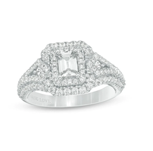 Vera Wang Love Collection Awesome Emerald-Cut Diamond Double Frame Engag... - $65.65