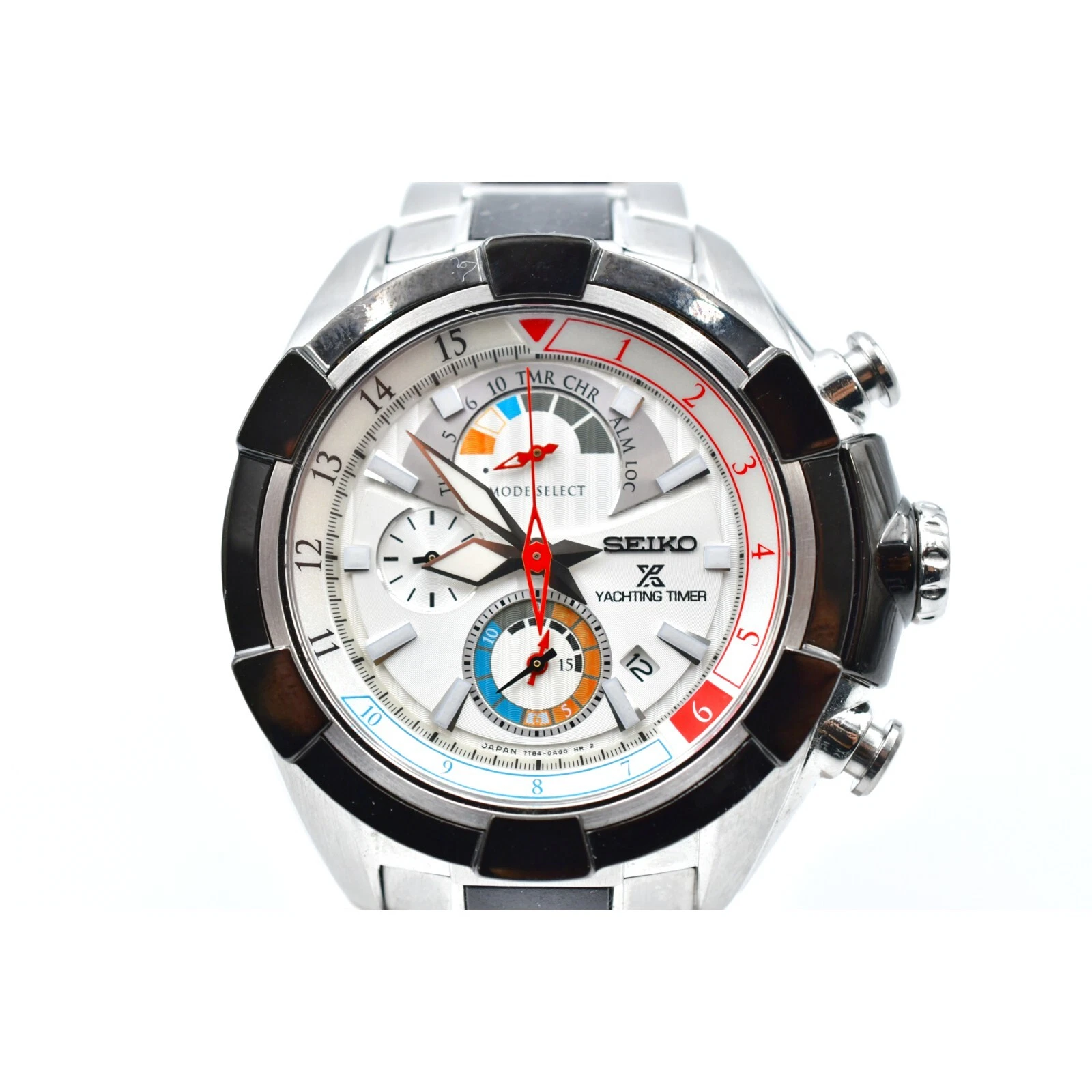 Seiko Prospex Yacht Timer Chronograph Silver Dial SS/QZ SBBT035 7T84-0AF... - $18,437.66 MXN