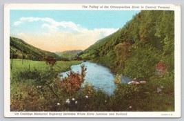 Postcard Valley Of The Ottauquechee River Central Vermont Rutland White River - $9.51