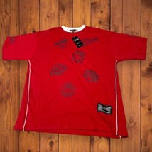 NWT Basketball Themed EAST II WEST T-Shirt Mens 2XL Red White Collared - $18.00