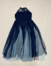 Asos Premium Neckholder Tüll Godet Midi Kleid IN Blau UK 10 (exp146) - £27.50 GBP
