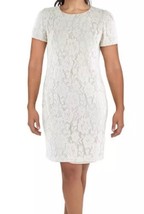 NWT Lauren Ralph Lauren Womens Short Sleeve Lace Knee-Length Dress Cream Size 8 - £40.91 GBP