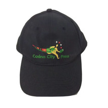 Casino City Press Black Cotton Baseball Cap Ball Hat Adjustable Newton MA - £11.97 GBP