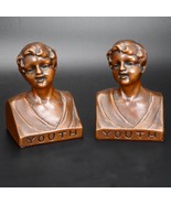 Pair of Weidlich Brothers Manufacturing U.S.A. bookends called Youth cir... - £65.48 GBP