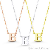 Initial Letter &quot;B&quot; 14k Rose White Yellow Gold Alphabet Pendant &amp; Chain Necklace - £118.67 GBP