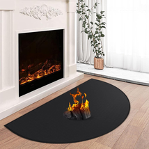 Fireproof Fireplace Mat, 28×48 Inch Half round Hearth Rug, Outdoor Flame... - £31.42 GBP