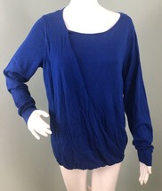 NWT Women&#39;s Vince Camuto L/S Blue Half Drape Sweater Sz Large - $487.06 MXN