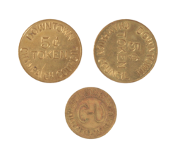 3 Champaign IL Tokens 2 Downtown and One Mass Transit Vintage - $128.18 MXN