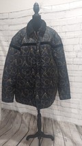 Walt Disney World 50th Anniversary Quilted Zip Black Gold Jacket Size Large NWT - $63.63