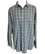 Chaps Easy Care Men&#39;s Long Sleeve Plaid Button Down Shirt Blue XXL - $19.53 CAD