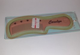 Vintage Personalized Comb 80s Hearts CAROLYN Pink Comb NEW Contenova Nov... - £5.42 GBP