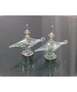 LW38 PYREX Aladdin Genie GLASS MOUTHBLOWN EGYPTIAN PERFUME BOTTLES LOT OF 2 - $15.90