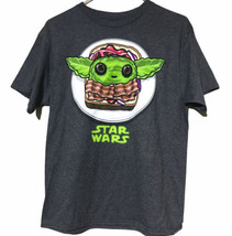 Star Wars The Mandalorian Boy&#39;s The Child T-Shirt Heather Gray Boys XXL 18 Yoda - £16.04 GBP