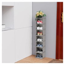 Shoe Rack 8 Tiers Diy Narrow Stckable Free Standing Shoes Storage Tall O... - £40.79 GBP