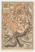 1910 Original Antique Map Of Gorlitz Görlitz Zgorzelec / Germany Poland - $26.01