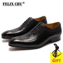 Men&#39;s Real Cow Leather Oxford Shoes Snake Pattern Business Dress Classic Lace Up - £106.23 GBP