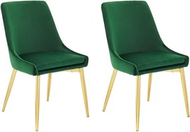 CangLong Upholstered High End Velvet Dining Chair with Metal Legs for Kitchen, - £296.55 GBP